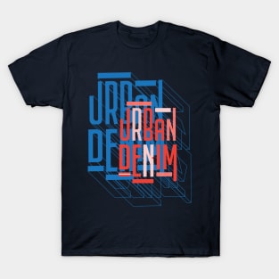 Urban Denim  3d Typographic poster T-Shirt